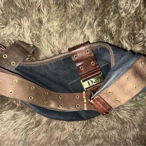 Christian Dior by John Galliano Halfmoon Denim Bag